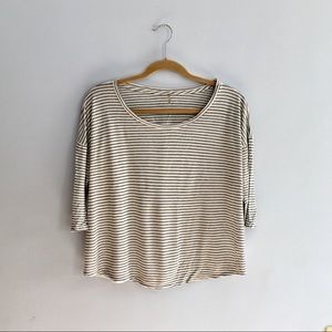 Color Thread | Grey & White Striped Tee
